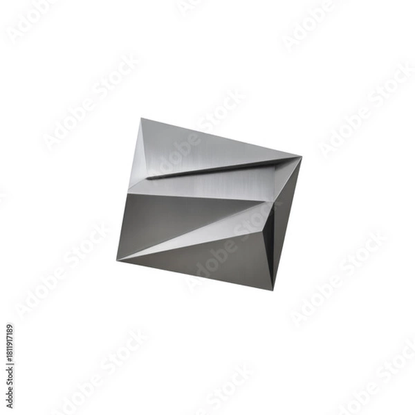 Obraz Abstract geometric origami paper object isolated on transparent background