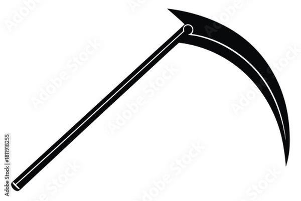 Obraz Black grim reaper scythe silhouette