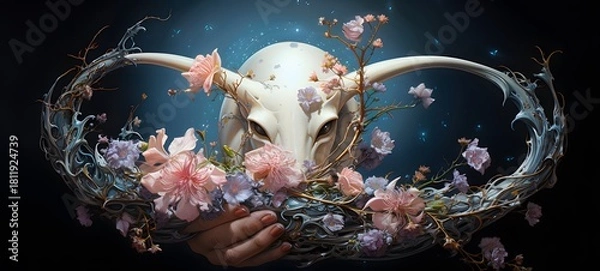 Obraz A Crescent moon,generative AI