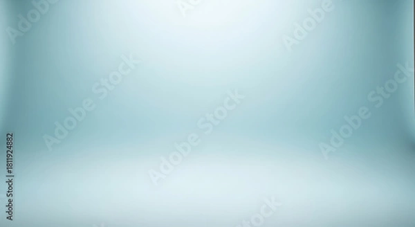 Obraz Light blue gradient backdrop with smooth studio curve for product displays