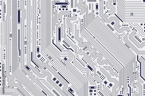 Obraz Flat Microelectronics Circuits board background