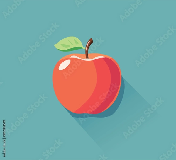 Fototapeta red apple illustration on a solid background