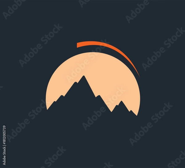 Obraz mountain landscape Logo vector illustration