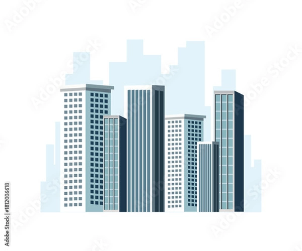 Obraz city building skyline vector illustration