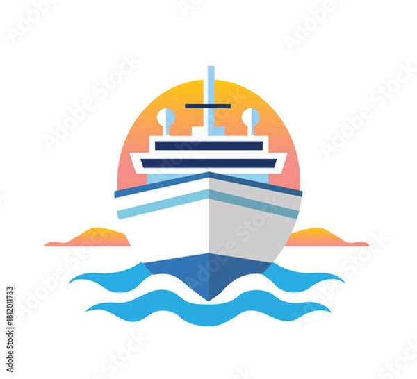 Obraz yacht in the sea vector illustration