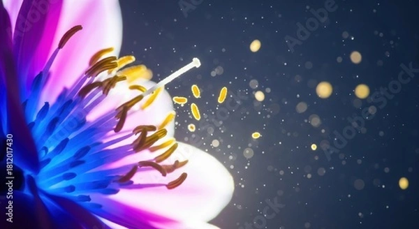 Obraz Stunning Close-Up of a Vibrant Flower with Soft Focus Background and Light Bokeh Effects