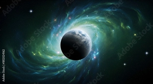 Obraz Celestial orb amidst swirling cosmic colors