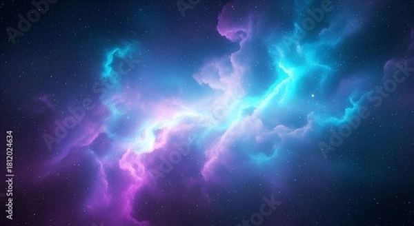 Obraz Cosmic cloudscape with vibrant hues of magenta and teal