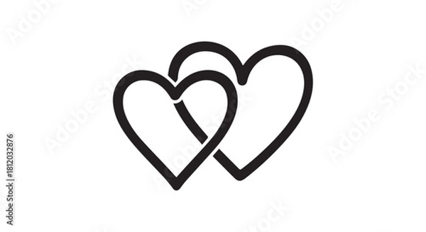 Obraz Two Intertwined Heart Shapes Symbolizing Love, Togetherness, and Connection.