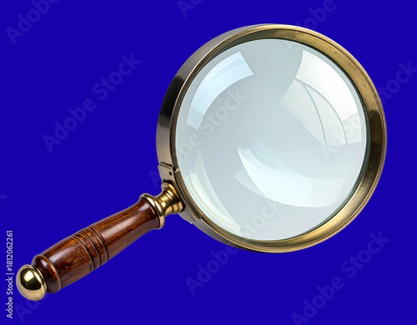 Fototapeta Classic Magnifying Glass with Vintage Study Elements