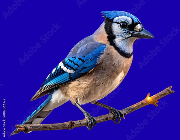 Fototapeta Eurasian Jay Close-Up with Magical Firefly Glow