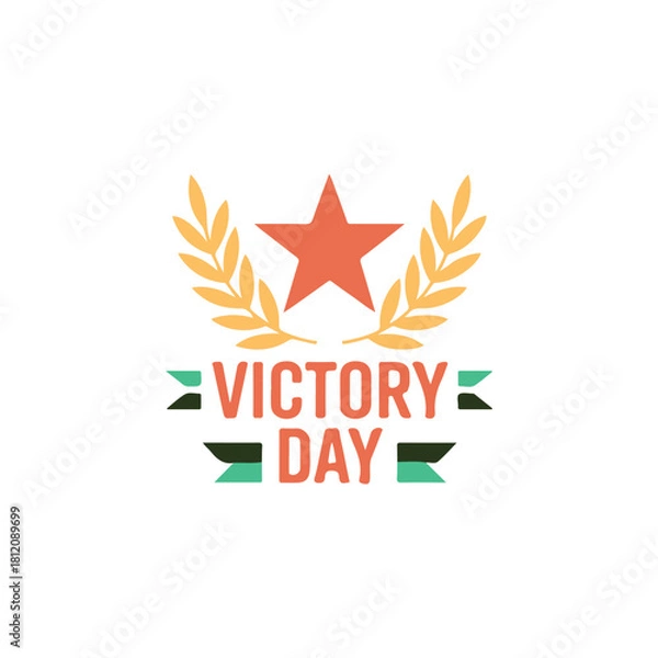 Obraz create a vector style simple  victory day  beckground .

