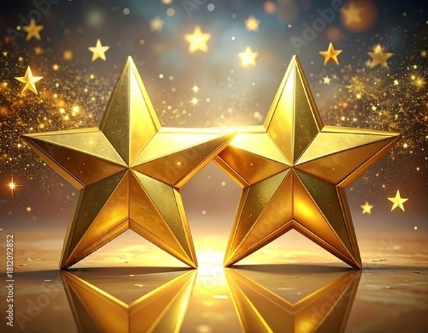 Obraz Golden Star Duo - A Celebration of Achievement and Excellence.
