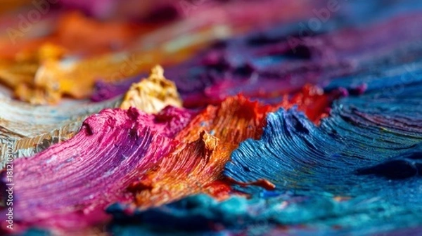 Obraz Abstract colorful paint strokes