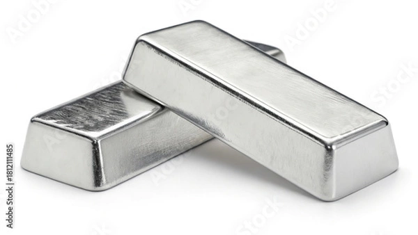 Obraz two silver bars without text isolated on white background