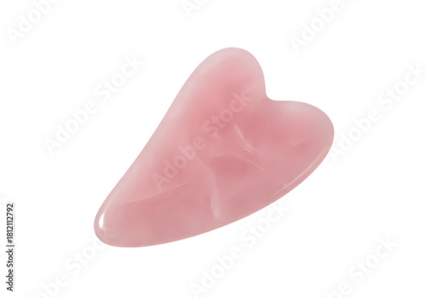 Fototapeta Rose quartz gua sha tool for skincare routine