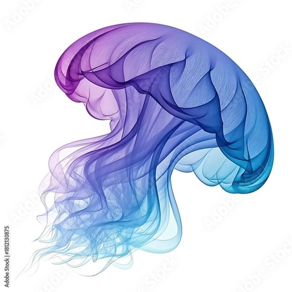 Fototapeta Abstract jellyfish floating in dreamy blue purple hues