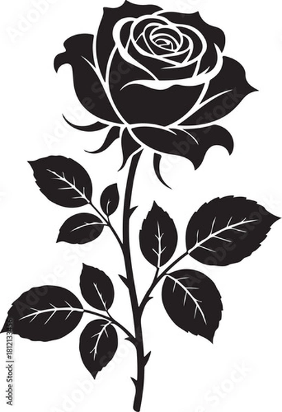Obraz black rose vector illustration