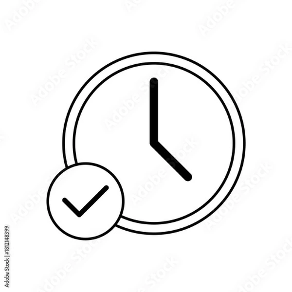 Fototapeta time icon outline editable stroke line drawing eps.