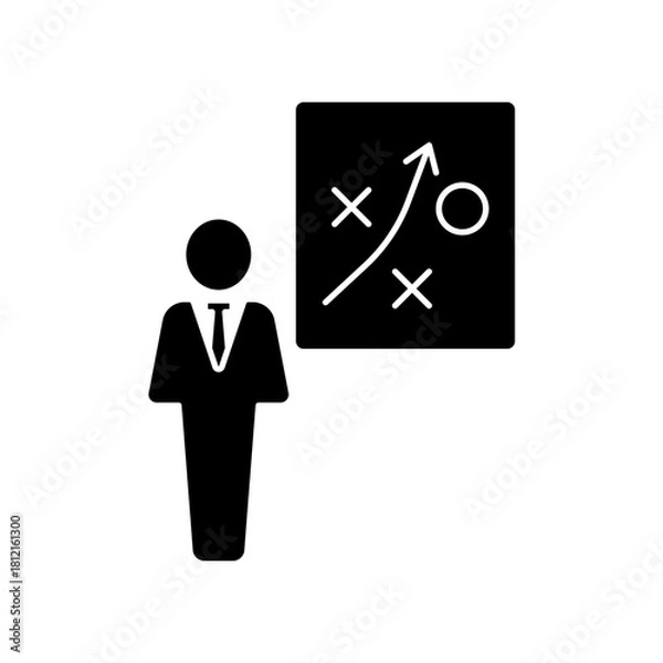 Fototapeta strategy icon outline editable stroke line drawing eps.