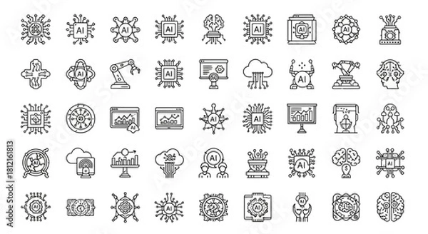 Fototapeta Hand-drawn alphabet font vector icon set for web and business design doodle illustration collection