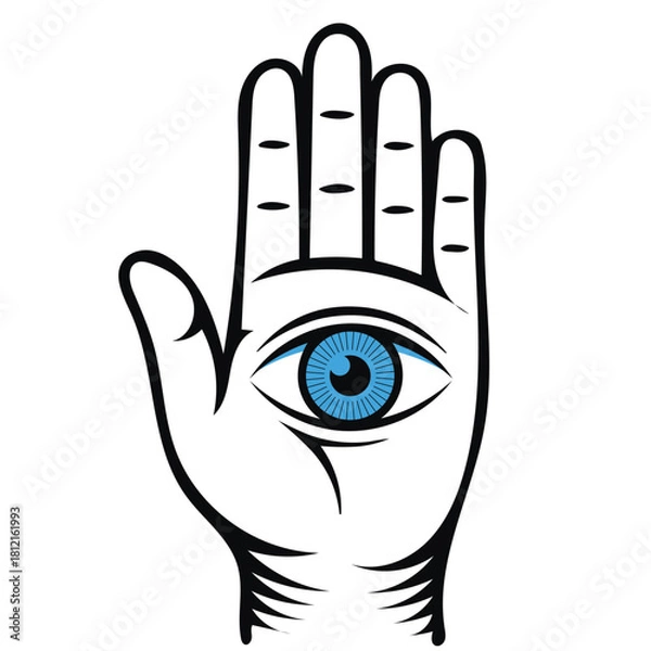Fototapeta Braille Day vector of an eye in a hand 