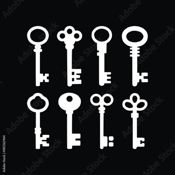 Fototapeta a set of key vector