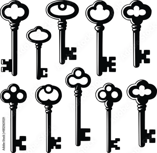 Fototapeta a set of key vector