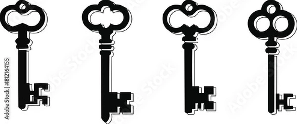 Fototapeta a set of key vector