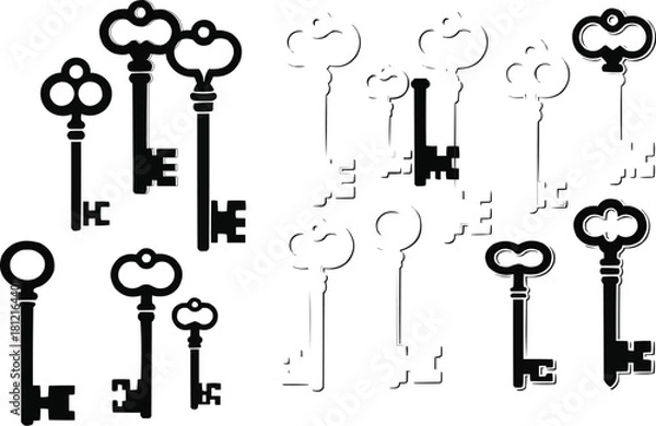 Fototapeta a set of key vector