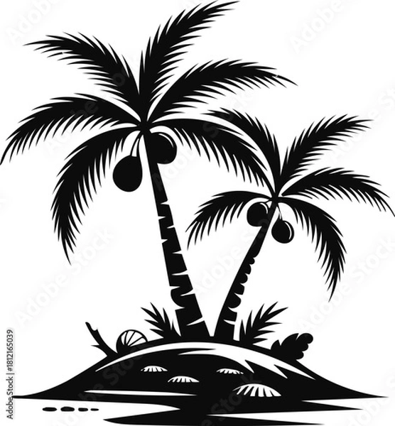 Fototapeta Palm tree vector 
