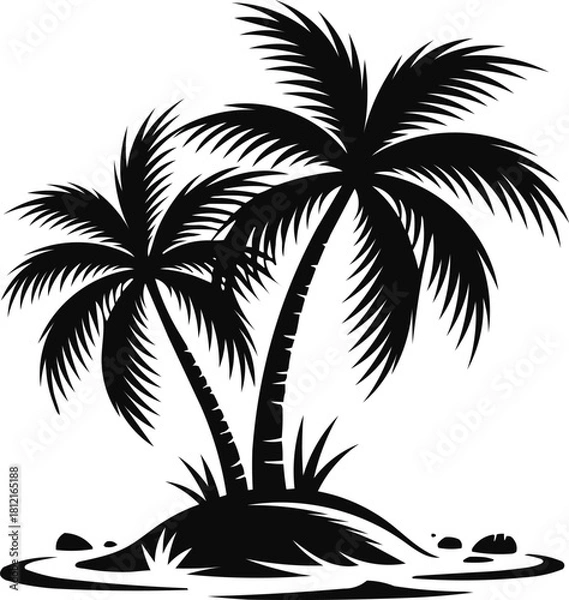 Fototapeta Palm tree vector 