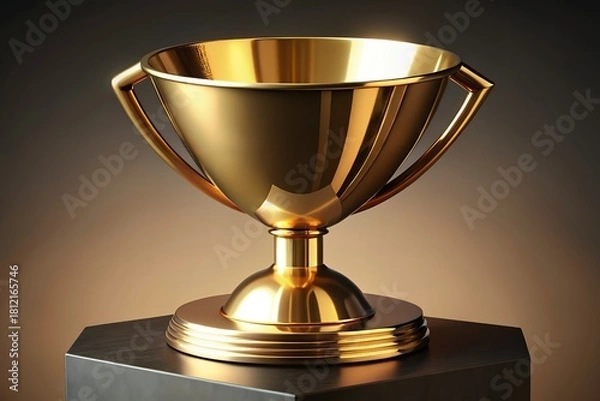 Obraz Golden trophy on a pedestal