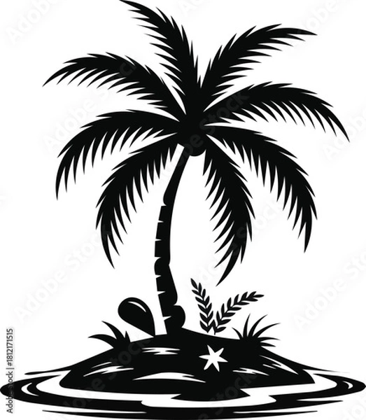 Fototapeta Palm tree vector 