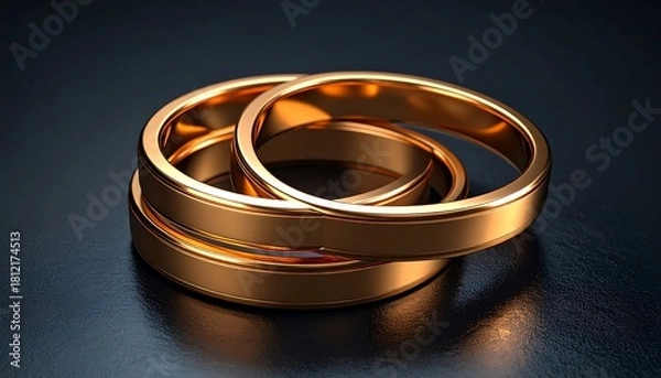 Obraz Glowing Triple Ring Design Forming Solid Central Core in Firefly Style