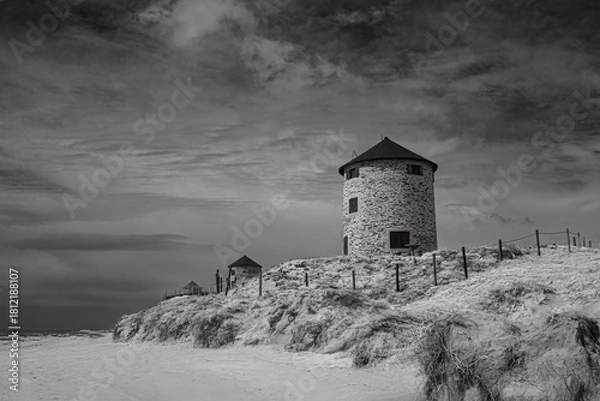 Obraz Old mlll on the sand dune