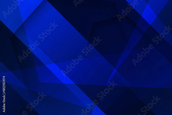 Fototapeta Blue abstract geometric background modern overlap design