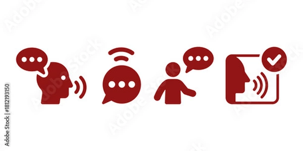 Fototapeta Voice and Speaking Icons. Communication, Speech Bubble and Talk symbol vector collection.