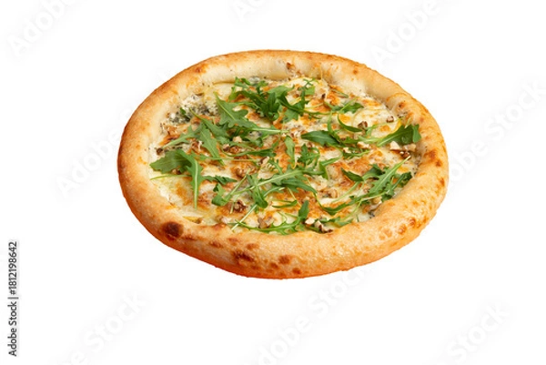 Obraz Pizza with arugula. Transparent.