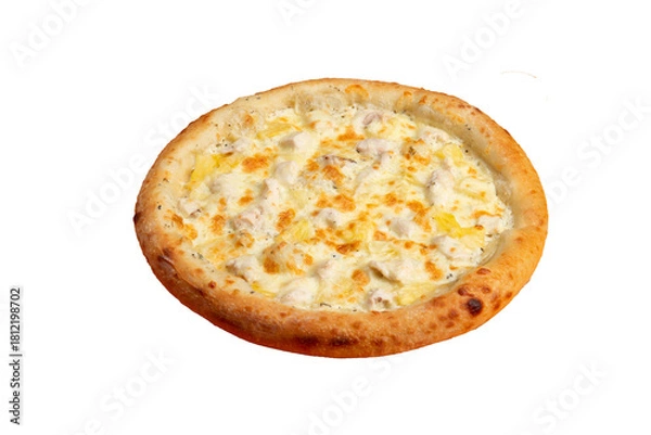 Obraz Four cheese pizza. Transparent.