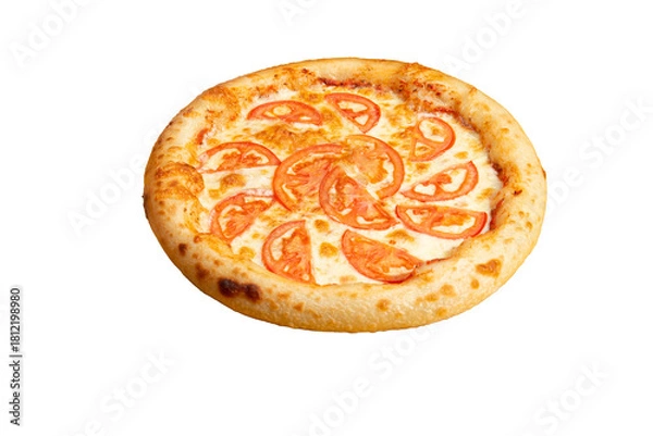 Obraz Pizza with tomatoes. Transparent.