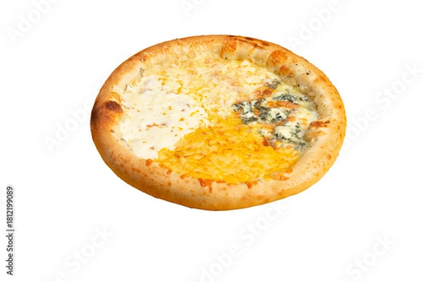 Obraz Four cheese pizza. Transparent.