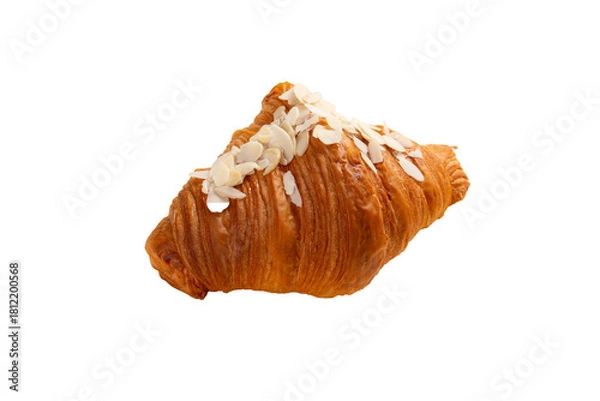 Obraz Croissant with almonds. Transparent.