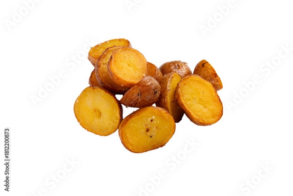 Obraz Fried young potatoes. Transparent.