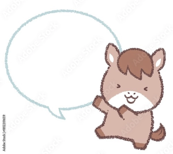 Obraz 踊るウマと吹き出し線画