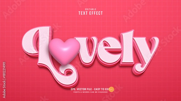 Obraz Lovely Valentine's Day 3D Text Effect