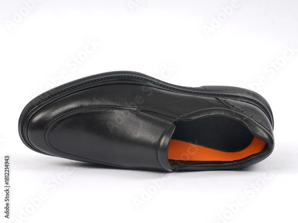Obraz black leather formal shoe isolated on white background. leather shoe,
Perfect for product display, e-commerce, footwear ads, and catalog use with clean. front view, top view,
