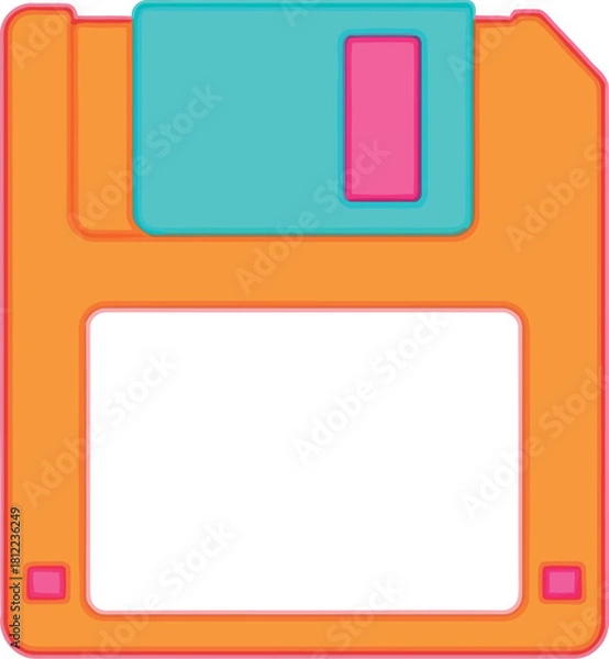 Fototapeta Retro floppy disk icon save data concept