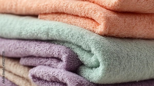 Obraz Stacked towels in pastel colors