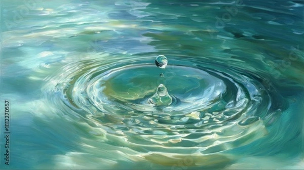 Obraz Water drop impact ripples